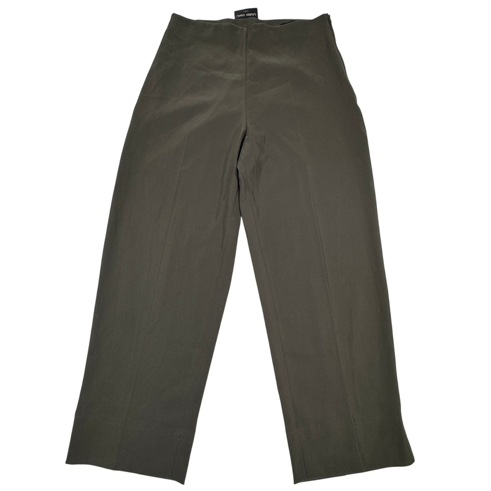Lauren Vidal Paris Cosy Nude Wide Leg Trousers Made in France Olive Grey Size T3